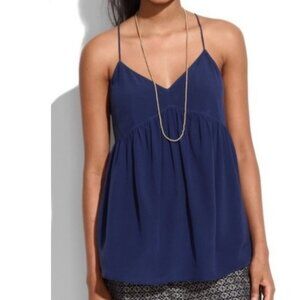 Madewell Silk Swing Cami in Navy